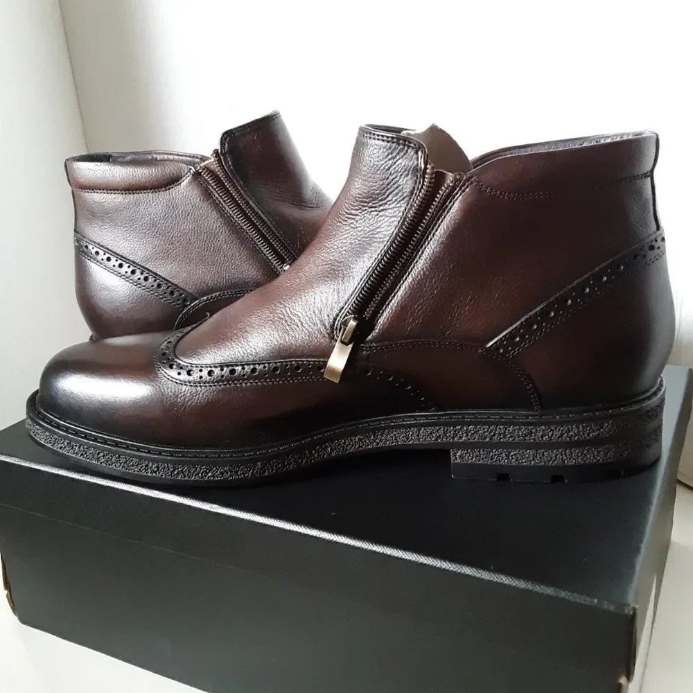 Zanzara Men's size 11M Wingtip Brown Leather Dress Boot